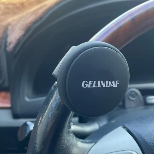 Vista 2 de Pomo de Volante para Coche, Girador de Volante Suave con Rodamiento, Pomo Universal de Silicona para Volante de Vehículo, Bola Giradora de Volante