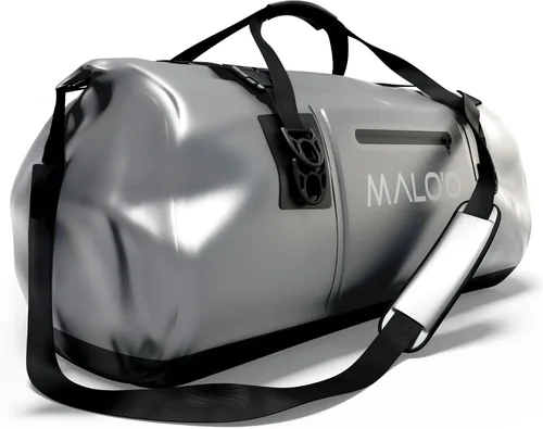 Vista 18 de Bolsa de lona impermeable Malo’o, bolsa de equipo resistente enrollable impermeable con correas para el hombro y bucles Molle, bolsa marina de lona