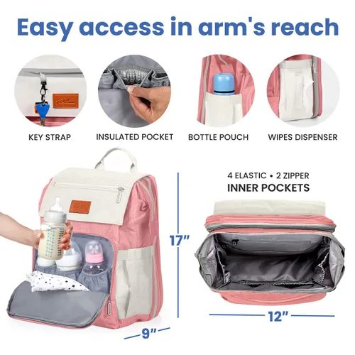 Vista 8 de PILLANI Baby Essentials: funda de asiento y bolsa de pañales para niñas