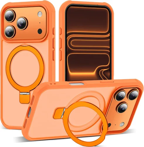 Vista 65 de SKYLMW - Funda compatible con iPhone 11 de 6.1 pulgadas, con soporte magnético invisible tipo anillo, funda translúcida de grado militar, compatible