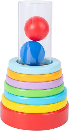 Vista 7 de Montessori - Anillos y bolas interactivas apilables para bebés de 6 a 12 meses, tubo transparente divertido