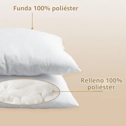 Vista 3 de Obruosci - Juego de 8 rellenos de almohada de lujo, de 16 x 16 pulgadas, hipoalergénicos, ultra suaves, de poliéster de microfibra blanca