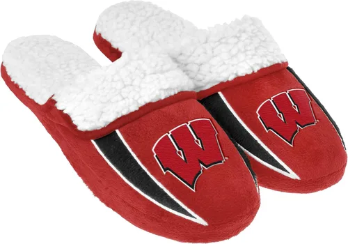 Vista 13 de FOCO mens NCAA College Team Logo Sherpa Moccasin Slippers