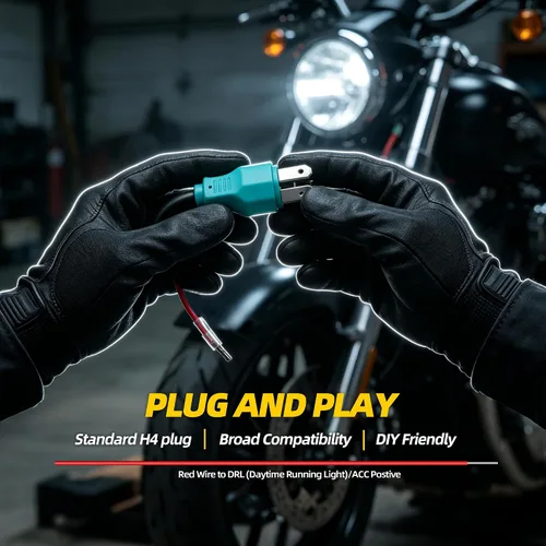 Vista 8 de 5 3/4 5.75 Pulgadas Faro LED para Motocicleta con Carcasa de Faro y Soporte DRL Ámbar para Motocicleta Compatible con Kawasaki Shadow para Motos