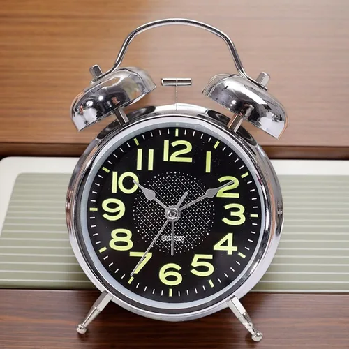Vista 4 de Reloj despertador antiguo vintage silencioso de 3 pulgadas