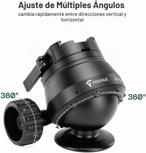Vista 4 de FANAUE 60mm Tripod Ball Head Compatible with Arca Quick Release Plate,Quick Locking, Professional Aluminum Ball Head - IN-60T