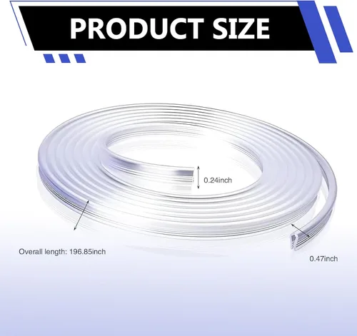 Vista 2 de Protector de borde de puerta de automóvil, 16.4 pies de goma en forma de U con cable de fricción, protector de entrada de puerta flexible