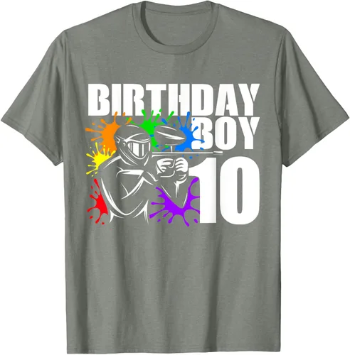 Vista 17 de Camiseta de 10 años de antigüedad, fiesta de cumpleaños para niños, Negro, S