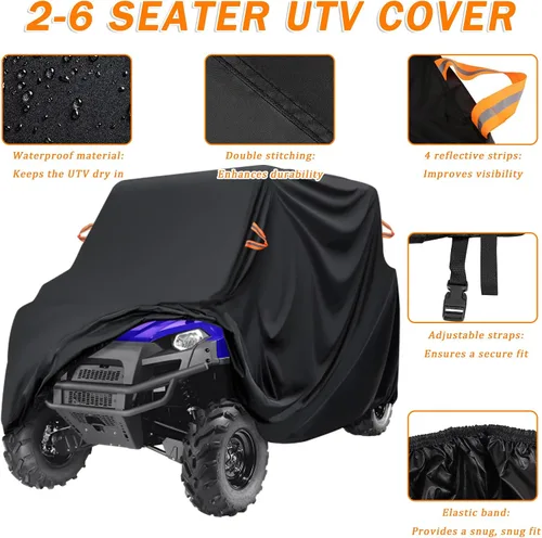 Vista 3 de UTV Cover Waterproof Heavy Duty for Kawasaki Teryx KRX4 1000 4 SEAT, 2-6 Seater All Weather Side by Side Cover Outdoor Storage All-Season Dust