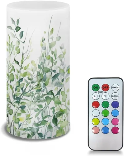Vista 20 de Velas LED sin llama personalizadas que funcionan con pilas con temporizador remoto que cambia de color, personaliza fotos y texto, hazlo tú mismo tu