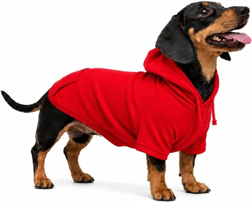 Vista 38 de Lovelonglong Sudadera básica con capucha para perros, 100% algodón, se adapta a perros pequeños, medianos y grandes, color negro, XS