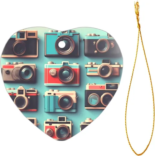 Vista 7 de Retro Cool Camera Collection Christmas Wedding Ornament & Keepsake,Custom Mr and Mrs Gift for Bridal Shower Decor