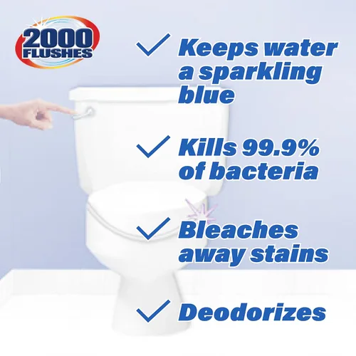 Vista 4 de Limpiador antibacterial de inodoros automático Blue+ con lejía (2000 descargas), 6