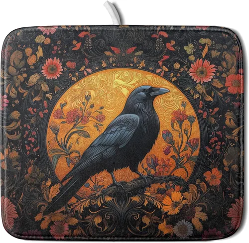 Vista 88 de Giwawa Tapete de secado de platos de café, vintage, antifatiga, taza de expreso, máquina de frijoles negros, tapete escurridor de platos, protector