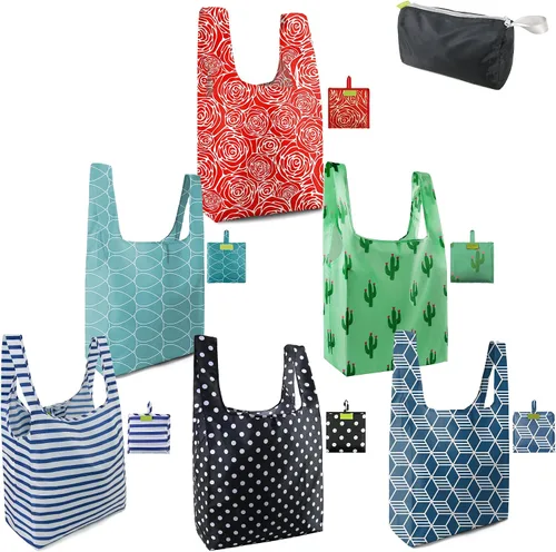 Vista 54 de BeeGreen Bolsas de comestibles reutilizables de Navidad con bolsa de almacenamiento con cremallera, paquete de 10 bolsas de compras reutilizables a