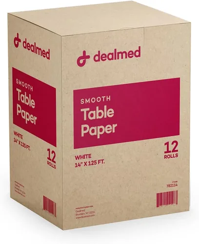 Vista 16 de Dealmed Rollo de papel para reposacabezas, tamaño más pequeño de 8.5 pulgadas x 125 pies, fundas desechables para dentistas, cambio de pañales