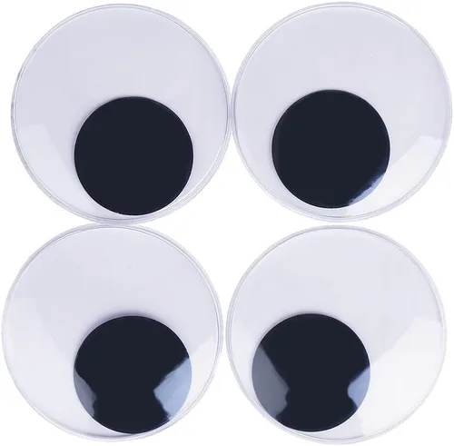 Vista 6 de DECORA Ojos Saltones Móviles de Plástico de Gran Tamaño de 3 Pulgadas con Autoadhesivo para Manualidades, Juego de 4 Cd086s1p1