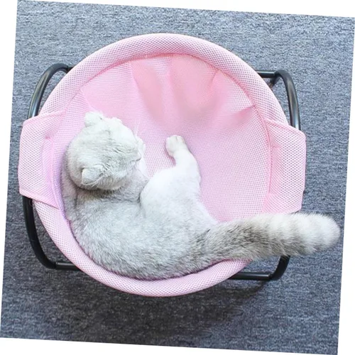Vista 9 de VANZACK Cama elevada para gatos, marco transpirable para colgar para gatos, perros, acogedora cuna para mascotas al aire libre para relajación