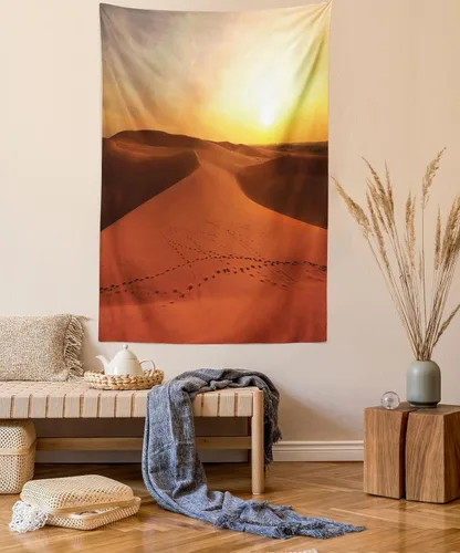 Vista 29 de Ambesonne Tapiz de hongos, atmósfera psicodélica, escena astral estrellada con motivos orientales trippy, decoración de tela para colgar en la pared