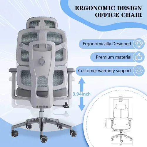 Vista 6 de Silla de Oficina Ergonómica 500 LBS Silla de Oficina de Malla para el Hogar Cómodas Sillas de Escritorio para Juegos Sillas de Computadora