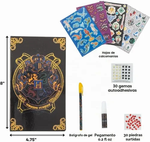Vista 2 de Innovative Designs Harry Potter - Juego de diario brillante para niños, con calcomanías y gemas