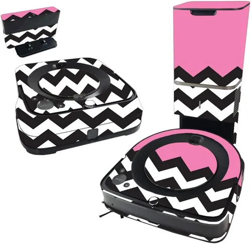Vista 6 de MightySkins Skin compatible con iRobot Roomba s9+ Vacuum & Braava Jet m6 Bundle – Pastel Chevron Funda protectora y única de vinilo Fácil