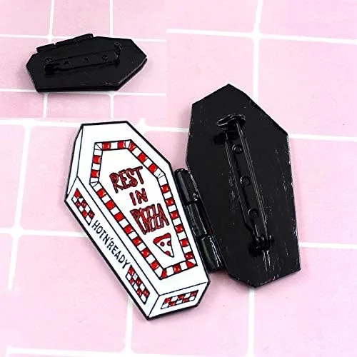 Vista 5 de Flairs New York - Broche de solapa esmaltado hecho a mano, Descanso en pizza
