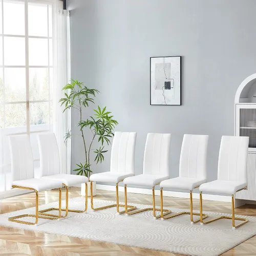 Vista 18 de Juego de 2 sillas de comedor, sillas de comedor tapizadas con respaldo alto negro con patas de metal cromado, sillas laterales de cocina modernas