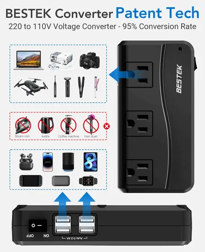 Vista 2 de Convertidor Bestek de 200 W Negro