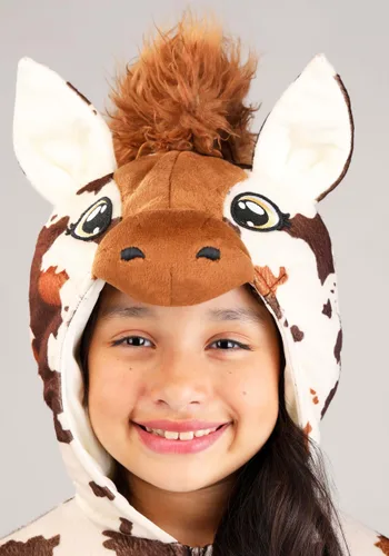Vista 3 de Disfraz Deluxe de Caballo Marrón Manchado para Niños Multicolor