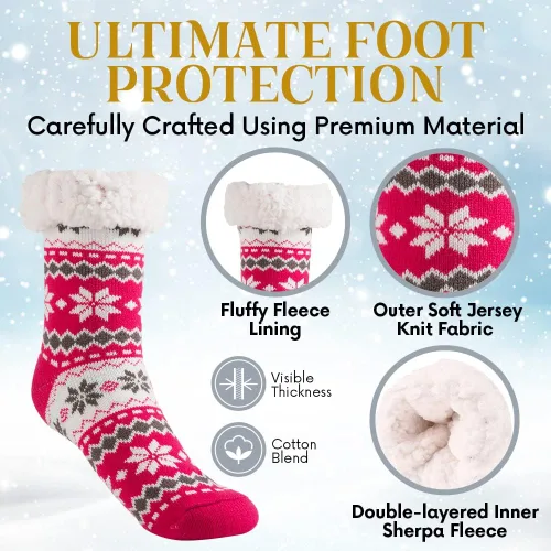 Vista 7 de Debra Weitzner Calcetines mullidos para mujer, con forro polar, de sherpa, calcetines de Navidad, súper suaves, cálidos y esponjosos