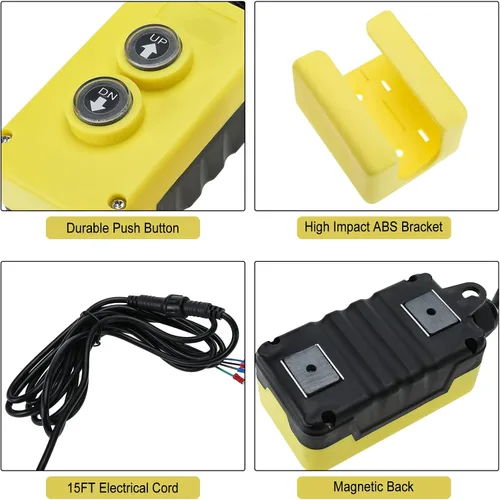 Vista 4 de Interruptor de control remoto de remolque de descarga de 4 cables para bomba hidráulica, bomba hidráulica de doble efecto de 12 V CC, unidad