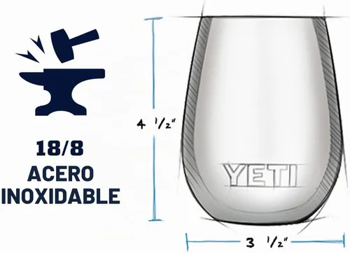 Vista 2 de YETI Rambler - Vaso de vino de 10 onzas, aislado al vacío, de acero inoxidable con tapa MagSlider, color azul marino