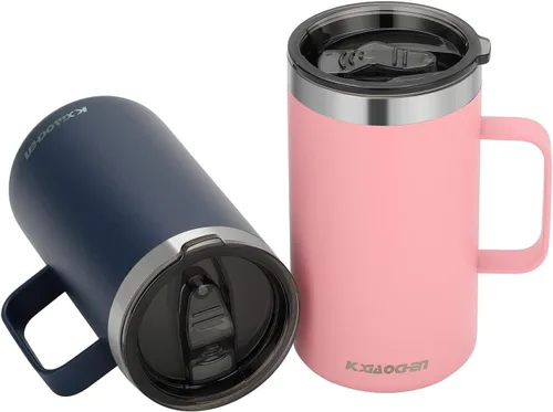 Vista 28 de KXIAOCHEN - Taza de café aislada de 20 onzas con tapa, taza de café de acero inoxidable, vaso de café de doble pared con aislamiento al vacío