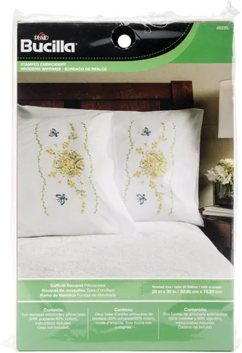 Vista 10 de Bucilla Par de fundas para almohada bordadas, 20 x 30 pulgadas, 45076 Mariposas en vuelo