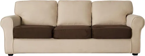 Vista 9 de Funda de cojín de terciopelo elástico para sofá, funda de cojín de felpa negra, súper suave, acogedora, lavable, protector de asiento de silla