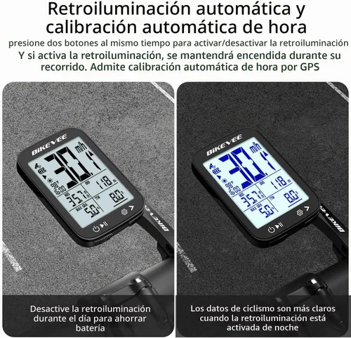 Vista 4 de GPS Bike Computer, 2.4" Screen, Altitude, Gradient, IPX7, 28H Negro-a