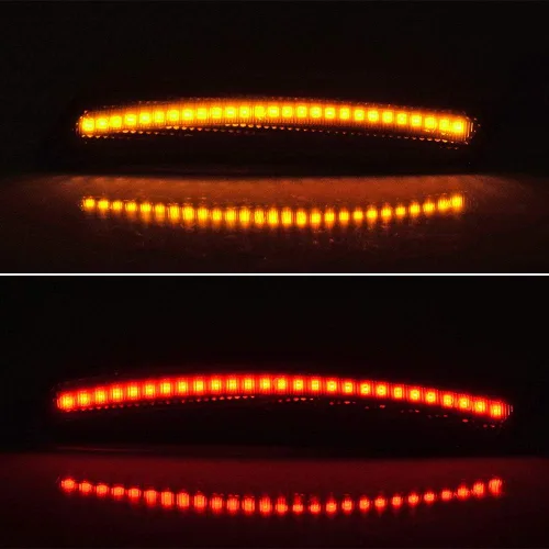 Vista 5 de Corp - Juego de 2 luces LED redondas y 4 piezas curvadas (2 delanteras + 2 traseras delanteras) para guardabarros laterales indicadores