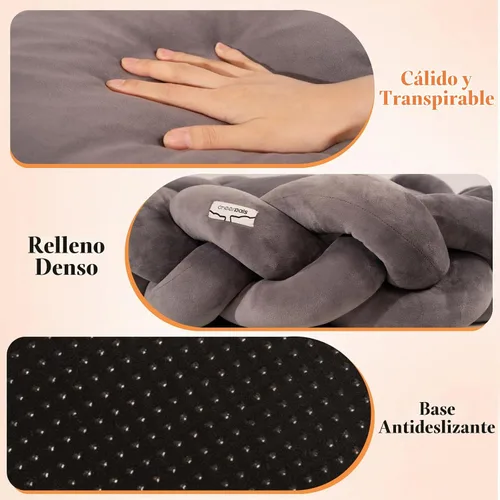 Vista 4 de CHEERPALS Cama Tejida para Gatos de Interior, Linda Cama para Mascotas con Almohadón Lavable Cama Esponjosa para Perros Pequeños (Gris Oscuro)
