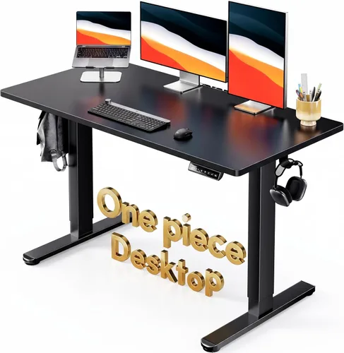 Vista 9 de HUANUO Escritorio Eléctrico de Pie, Superficie de Escritorio de Una Sola Pieza de 40" x 24", Escritorio de Computadora de Altura Ajustable, 4 Negro