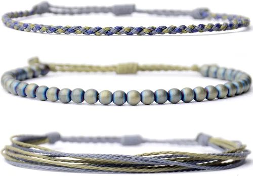 Vista 16 de Pulsera curativa hecha a mano con cuentas de piedra natural, regalo para hombres, pulsera de cuerda ajustable