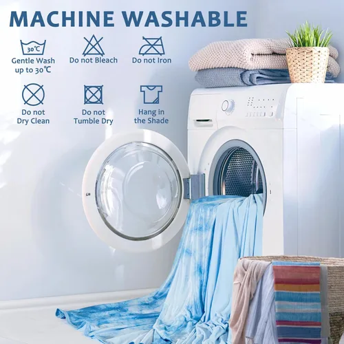 Vista 56 de Marchpower - Manta de enfriamiento para niños que duermen con calor, manta de lana fresca Arc-Chill con diseño de doble cara, fibra de enfriamiento