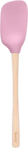 Vista 7 de Tovolo Cuchara de silicona con mango de madera para cocinar, mezclar, hornear, espátula, grande, resistente al calor, multifunción, cuchara