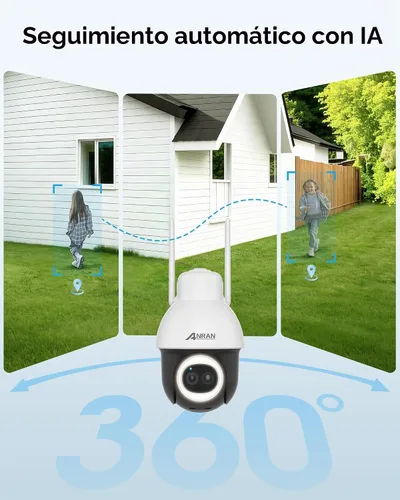 Vista 5 de ANRAN Cámara de seguridad solar de grabación 24/7 al aire libre