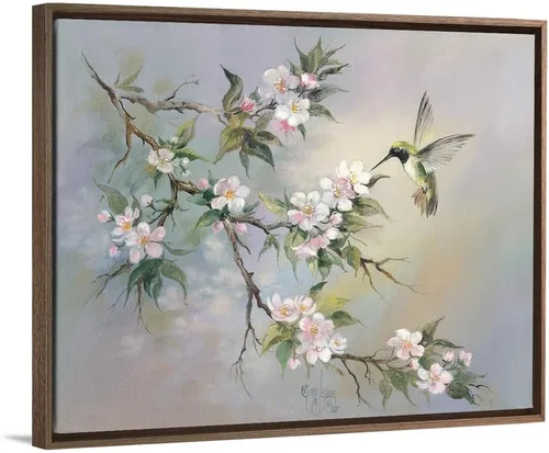 Vista 12 de CANVAS ON DEMAND Mimi Jobe, lienzo enmarcado con diseño de colibrí, diseño tradicional, decoración del hogar, vida silvestre, arte de pájaros, 10 x