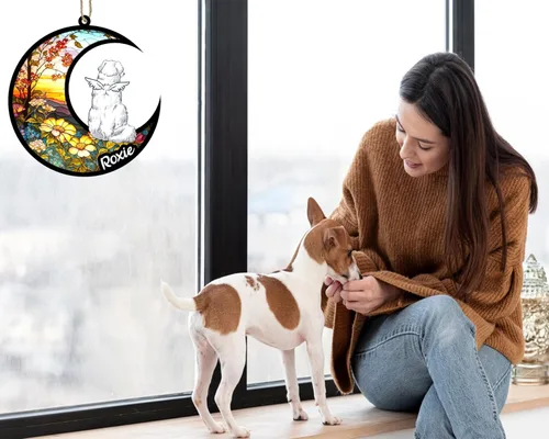Vista 260 de LOVELYPOD Adorno de Navidad personalizado para perro Basset Hound (marrón) Basset Hound (marrón) adorno para atrapasoles de perro, razas de perros