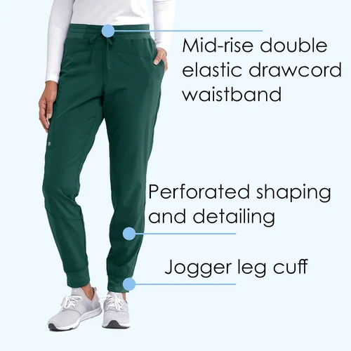 Vista 5 de Barco One Pantalón deportivo pantalón quirúrgico de altura media con tejido elástico de 4 vías y 3 bolsillos para mujer