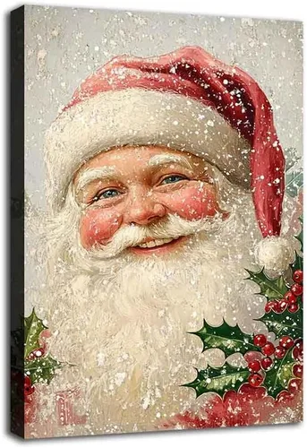 Vista 11 de MNFGMH Arte de pared de muñeco de nieve de Navidad, impresión en lienzo de vacaciones de invierno, imagen pintura de Navidad, regalo festivo