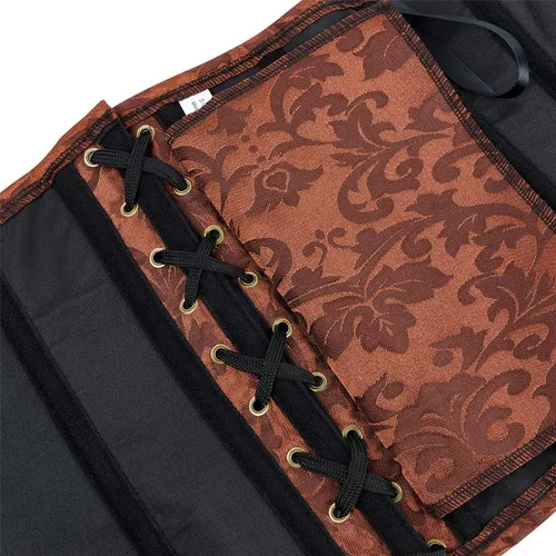 Vista 6 de frawirshau Corsés Steampunk para mujer, corsé gótico retro con cordones