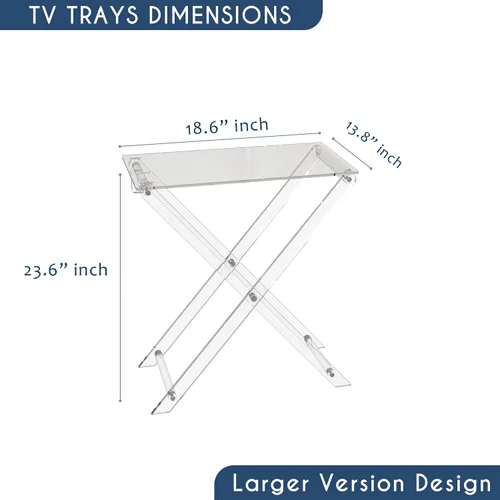 Vista 10 de Bandeja de TV plegable de acrílico, mesa plegable para muebles modernos y pequeños, mesa auxiliar para sala de estar, dormitorio, cocina, mesa